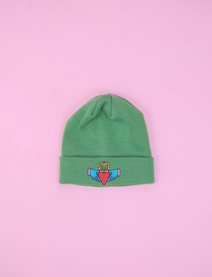 Green Claddagh Beanie