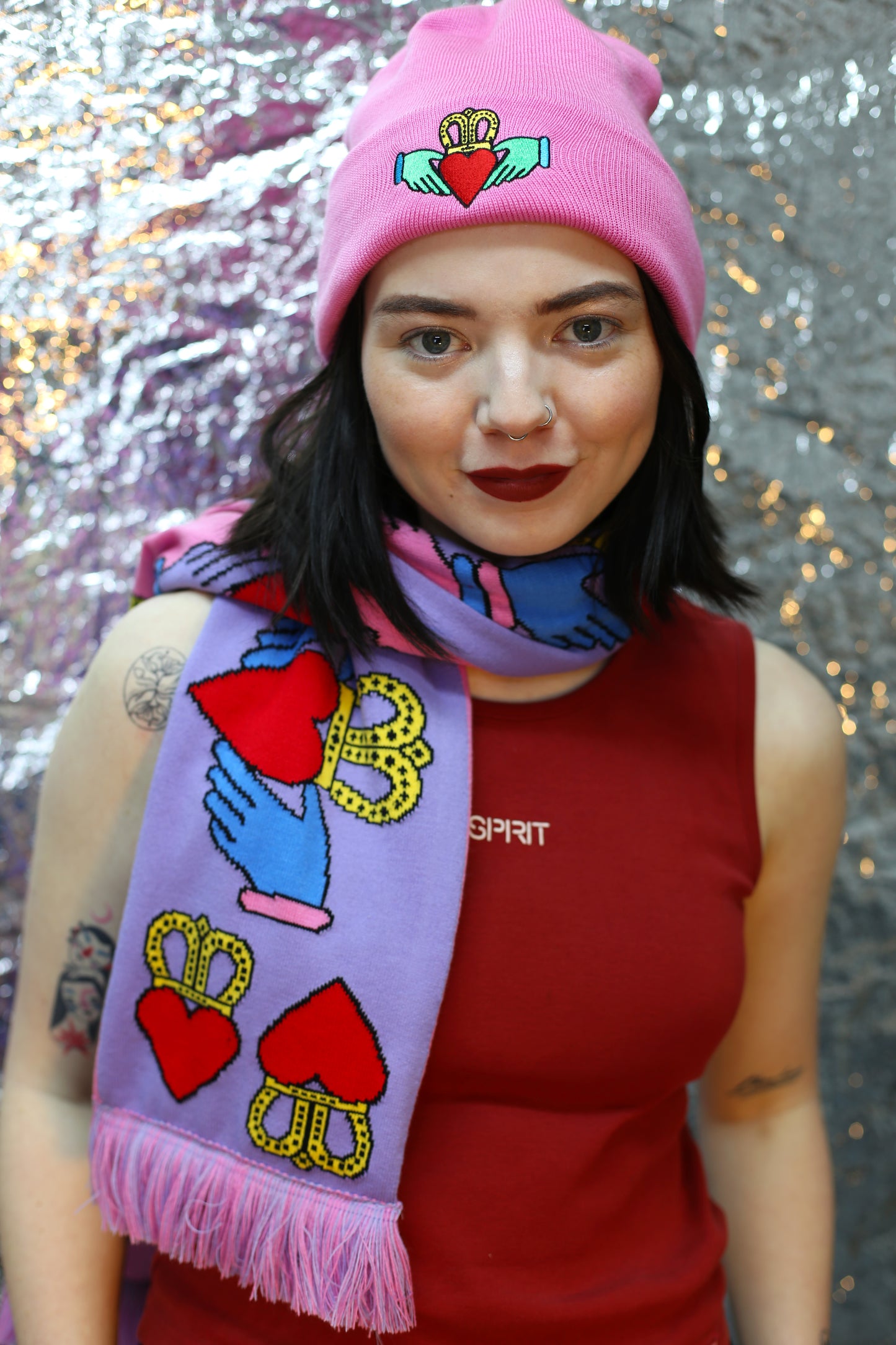 Pink Claddagh Beanie