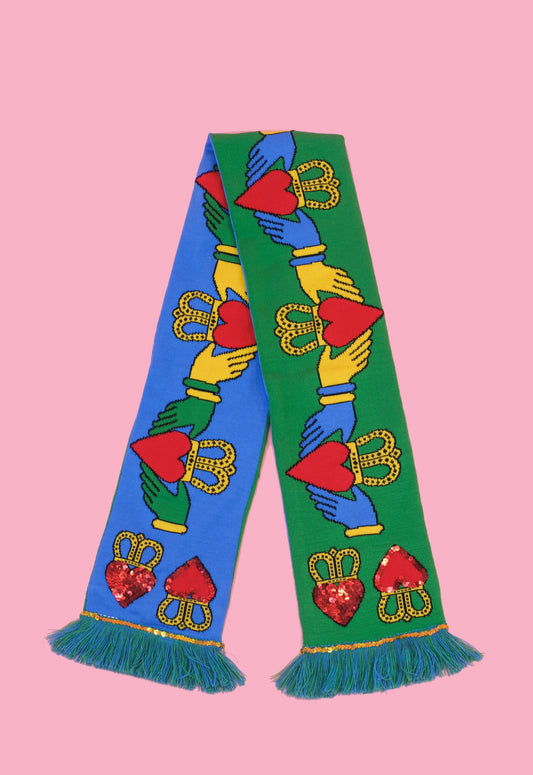 The Embroidered claddagh scarf