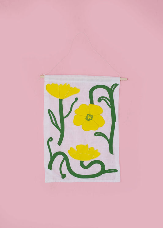 Embroidery Buttercup Wallhanging